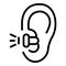 Factory earplugs icon outline vector. Listen ear