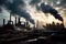 Factory emitting smoke and pollution, contributing to environmental degradation - Generative AI