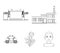 Factory, enterprise, buildings and other web icon in outline style. Textile, industry, fabric icons in set collection.