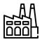Factory environmental pollution line icon vector illustration