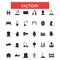 Factory illustration, thin line icons, linear flat signs, vector symbols