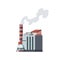 Factory industrial. Manufactory industrial building refinery factory or nuclear power station. Complex of chemical plant