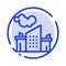 Factory, Industry, Landscape, Pollution Blue Dotted Line Line Icon