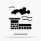 Factory, Industry, Landscape solid Glyph Icon vector