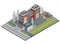 Factory Infrastructure Isometric Background