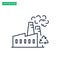 Factory line icon. Garbage processing plant. Vector