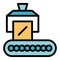 Factory machinery icon vector flat