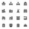 Factory manufacture vector icons set