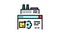 factory manufacturing automation color icon animation