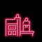 factory manufacturing equipment neon glow icon illustration