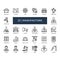 Factory mass production manufacturing metal processing engineering detailed thin line outline icon set. simple vector illustration