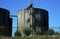 Factory metal round silo and stairs