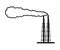 Factory pipe and smoke vector icon