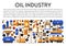 Factory or plant, oil industry, fuel mining tools