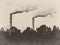 Factory plant stacks chimneys sepia retro vintage background