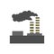 Factory pollution flat icon
