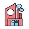 Factory pollution industry ecology environment icon