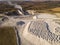 Factory for processing chalk in a chalk quarry. Industrial landscape. aerial view. Factory, equipment