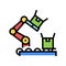 factory robot transportation box on conveyor color icon vector illustration