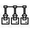 Factory robotic flow icon outline vector. Industry robot