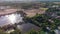 Factory roof from aerial bird eyes view.