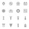 Factory tool line icons set
