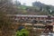 Factory in a valley outside of Heywood, Greater manchester, England