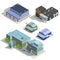 Factory Warehouse Isometric Images Set