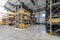 Factory warehouse spare parts. Storage and distribution of components