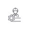 Factory worker linear icon concept. Factory worker line vector sign, symbol, illustration.