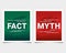 Facts myths sign on square frame template with shadow.