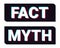 Facts myths sign. True or false facts with modern abstract colorful gradient. Concept of thorough fact-checking or easy compare ev