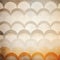 Faded retro wallpaper with demi-circle pattern. Old texture with wavy geometric ornament on the wall. Generative AI