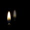 The fading of the light. Candle flame concept, metaphor. Death, dying, bereavement etc or hope. Dark background