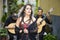 Fado band performing traditional portuguese music on the street