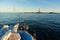 Faerder lighthouse on the coast of Norway, seen from a sailboat