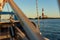 Faerder lighthouse on the coast of Norway, seen from a sailboat