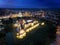 Fagaras Citadel by night aerial photography