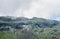 Fagaras mountains, Carpathians with green grass and rocks, cloud