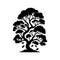 Fagus sylvatica Icon hand draw black colour tree logo symbol perfect