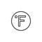 Fahrenheit degree line icon
