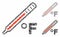 Fahrenheit medical thermometer Composition Icon of Raggy Items