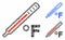 Fahrenheit medical thermometer Composition Icon of Spheric Items