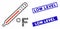 Fahrenheit Medical Thermometer Mosaic and Scratched Rectangle Watermarks