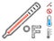 Fahrenheit Medical Thermometer Web Vector Mesh Illustration