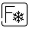 Fahrenheit sign snowflake icon, outline style