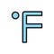 Fahrenheit, thermometer icon. Simple color with outline vector elements of forecast icons for ui and ux, website or mobile