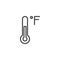 Fahrenheit thermometer outline icon