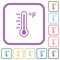 Fahrenheit thermometer warm temperature simple icons