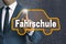 Fahrschule in german Driving school auto touchscreen is operat